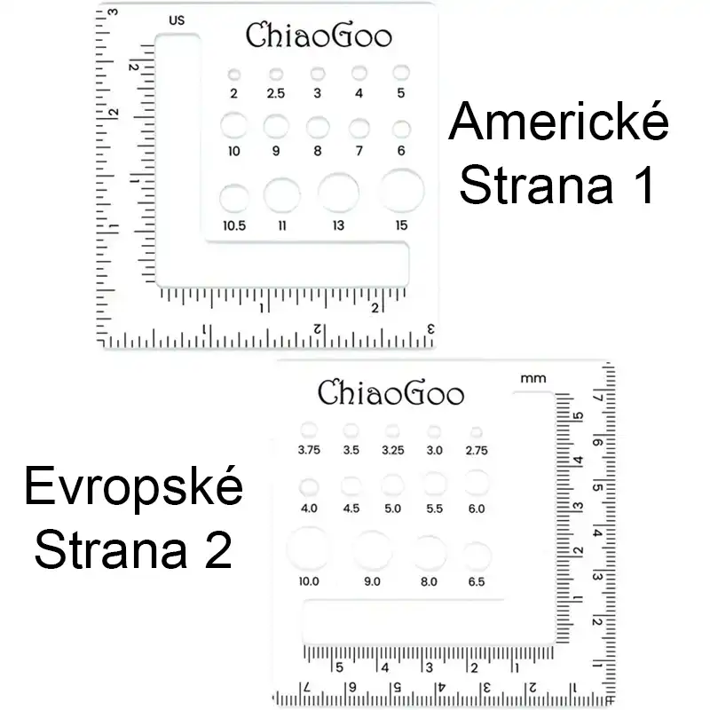 ChiaoGoo rámeček - Měřidlo jehlic a vzorků