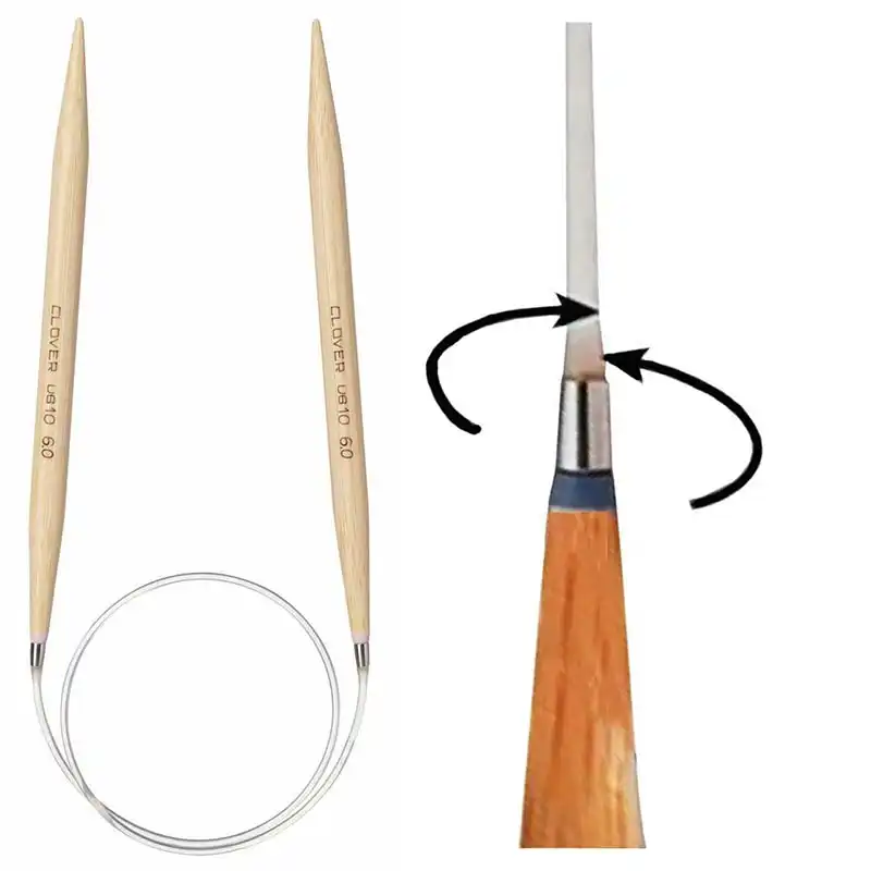 Clover kruhové otočné fixní jehlice Pro Takumi 40cm 6mm