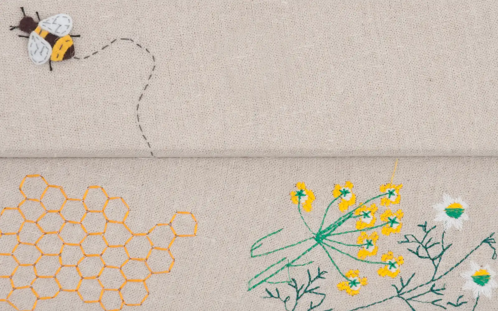 Střední tvarovaný box na šití, pletení a háčkování - Včela