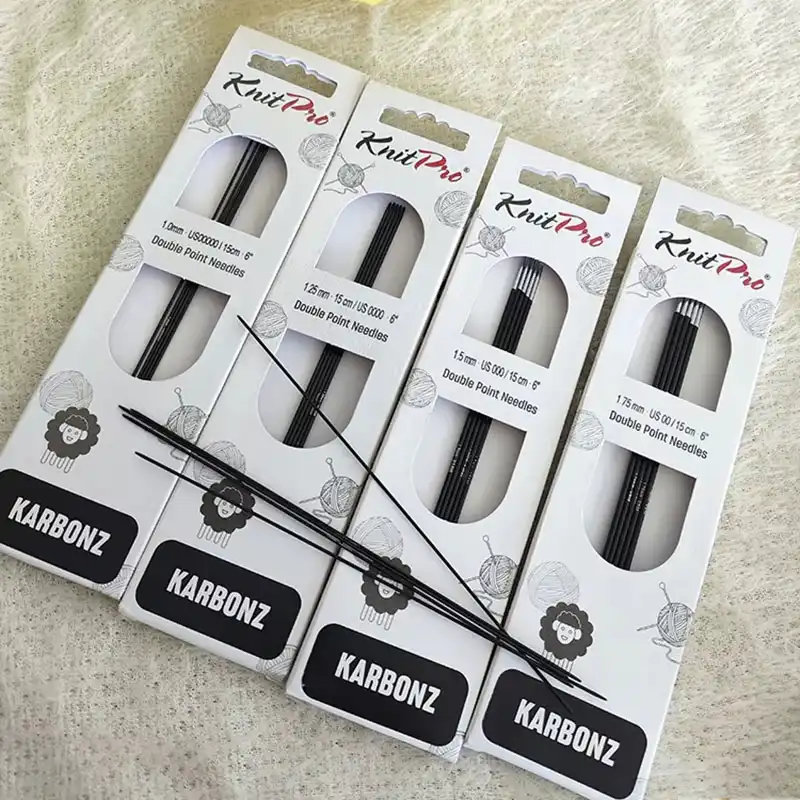 KnitPro Karbonz ponožkové jehlice 15cm 3,75mm