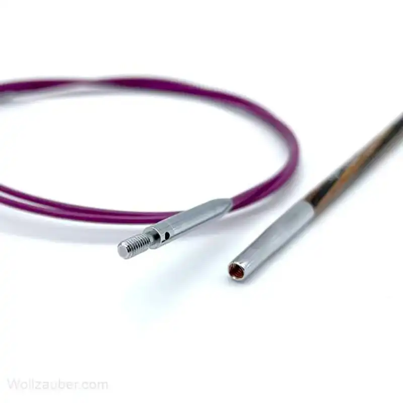 KnitPro Purple otočné ocelové lanko 360° 40Cm