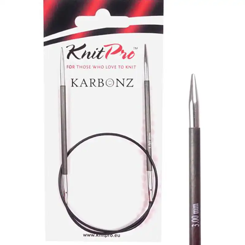 Knitpro Karbonz Fixní Kruhové jehlice 40Cm 3mm 