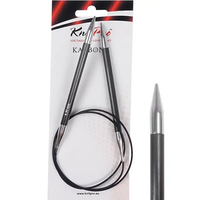 Knitpro Karbonz Fixní Kruhové jehlice 80Cm 6,5mm 