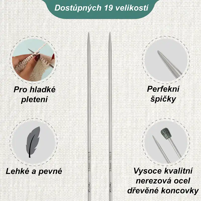 KnitPro Mindful rovné jehlice 25cm