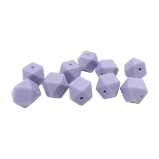 Silikonový korálek hexagon 17mm Fialový