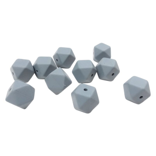 Silikonový korálek hexagon 17mm Tmavě šedý