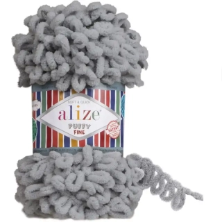 Alize Puffy Fine 343 tm. Šedá