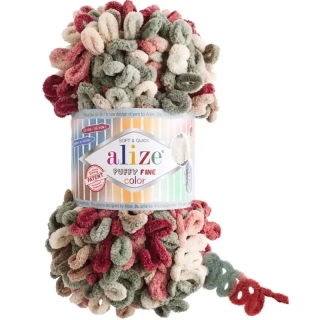 Alize Puffy Fine Color 6039 khaki, cihlová, béžová
