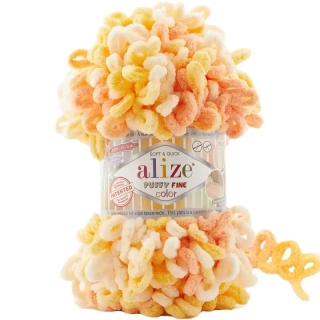 Alize Puffy Fine Color 6467 Meruňková-žlutá