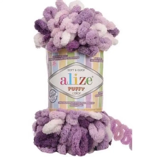 Alize Puffy Color 5923 Fialová-bílá