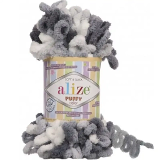 Alize Puffy Color 5925 Šedá-bílá