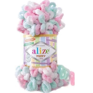 Alize Puffy Color 6052 Růžová-bílá-mint