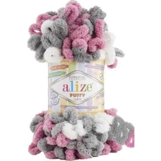 Alize Puffy Color 6070 Malina-šedá-bílá