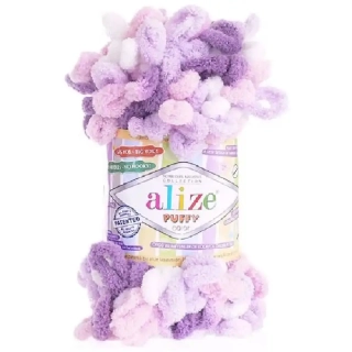 Alize Puffy Color 6305 Růžová, Fialová, Bílá