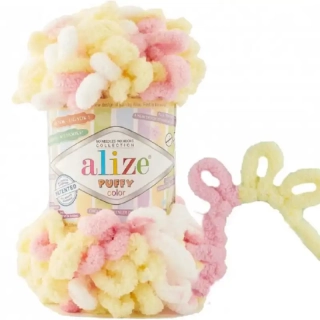 Alize Puffy Color 6369 Vanilka-růžová-bílá