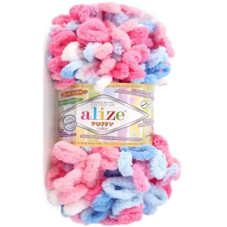 Alize Puffy Color 6525 Růžová-modrá