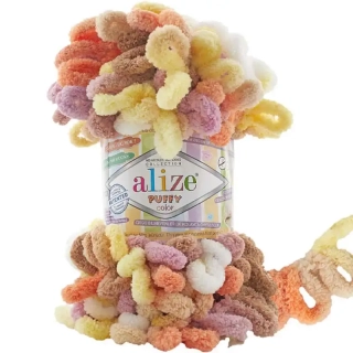 Alize Puffy Color 6531 Oranžová-žlutá-béžová