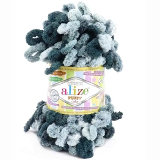 Alize Puffy Color 6532 Černá-šedá