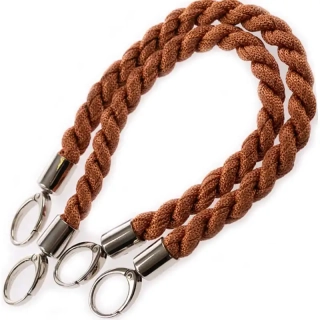 Ucha na tašky Inda délka 50 cm Skořicová se stříbrným kováním