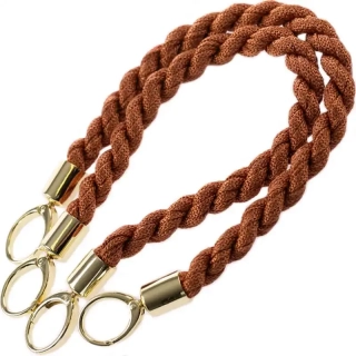 Ucha na tašky Inda délka 50 cm Skořicová se zlatým kováním