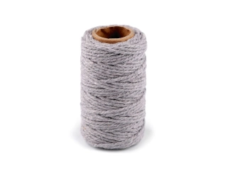 Bavlněná šňůra 2mm šedá