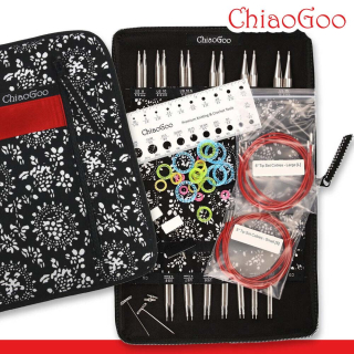 ChiaoGoo Set vyměnitelných jehlic Twist RED Lace Complete 10Cm