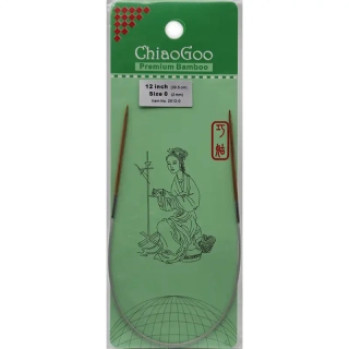 ChiaoGoo Fixní Kruhové Bambusové jehlice 30 cm 2mm