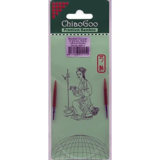 ChiaoGoo Otočné 360° Kruhové Bambusové jehlice 23 cm 3,75mm