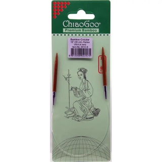 ChiaoGoo Otočné 360° Kruhové Bambusové jehlice 30 cm 4mm