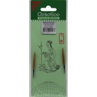 ChiaoGoo Otočné 360° Kruhové Bambusové jehlice 23 cm 4,5mm