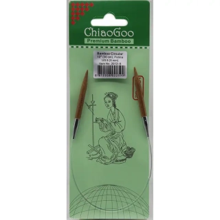 ChiaoGoo Otočné 360° Kruhové Bambusové jehlice 30 cm 5mm