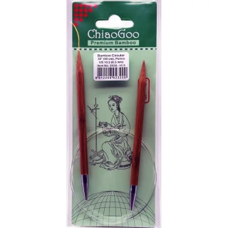 ChiaoGoo Otočné 360° Kruhové Bambusové jehlice 80 cm 6,5mm