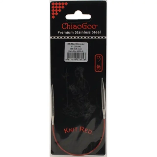 ChiaoGoo Knit Red ergonomické fixní kruhové jehlice 23 Cm 1,5mm
