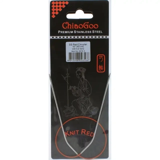 ChiaoGoo Knit Red ergonomické fixní kruhové jehlice 40 Cm 2mm