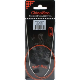 ChiaoGoo Knit Red ergonomické fixní kruhové jehlice 80 Cm 2mm