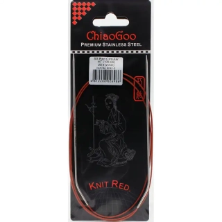 ChiaoGoo Knit Red ergonomické fixní kruhové jehlice 100 Cm 2mm