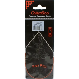 ChiaoGoo Knit Red ergonomické fixní kruhové jehlice 30 Cm 2,25mm