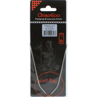 ChiaoGoo Knit Red ergonomické fixní kruhové jehlice 40 Cm 2,25mm