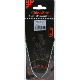 ChiaoGoo Knit Red ergonomické fixní kruhové jehlice 40 Cm 2,5mm