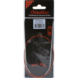 ChiaoGoo Knit Red ergonomické fixní kruhové jehlice 60 Cm 2,5mm