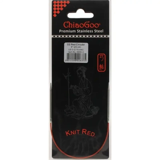 ChiaoGoo Knit Red ergonomické fixní kruhové jehlice 23 Cm 2,75mm