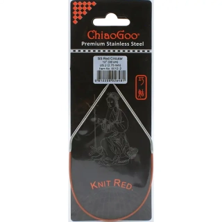 ChiaoGoo Knit Red ergonomické fixní kruhové jehlice 30 Cm 2,75mm