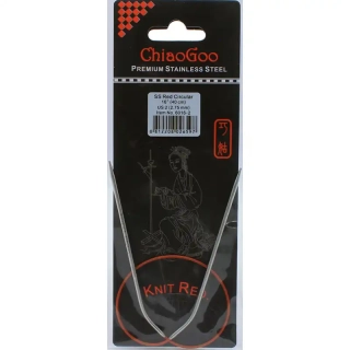 ChiaoGoo Knit Red ergonomické fixní kruhové jehlice 40 Cm 2,75mm