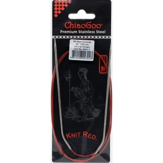 ChiaoGoo Knit Red ergonomické fixní kruhové jehlice 100 Cm 2,75mm
