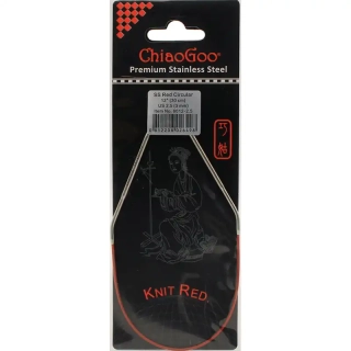 ChiaoGoo Knit Red ergonomické fixní kruhové jehlice 30 Cm 3mm