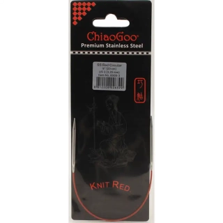 ChiaoGoo Knit Red ergonomické fixní kruhové jehlice 23 Cm 3,25mm