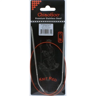 ChiaoGoo Knit Red ergonomické fixní kruhové jehlice 60 Cm 3,25mm