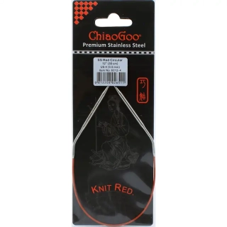 ChiaoGoo Knit Red ergonomické fixní kruhové jehlice 30 Cm 3,5mm