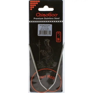 ChiaoGoo Knit Red ergonomické fixní kruhové jehlice 40 Cm 3,5mm