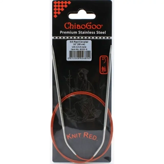 ChiaoGoo Knit Red ergonomické fixní kruhové jehlice 80 Cm 3,5mm